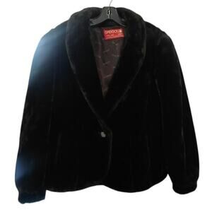 Black Vintage Faux Fur Coat Union made sz M